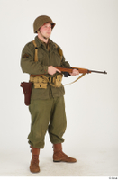  U.S.Army uniform World War II. - Technical Corporal - poses american soldier standing uniform whole body 0016.jpg
